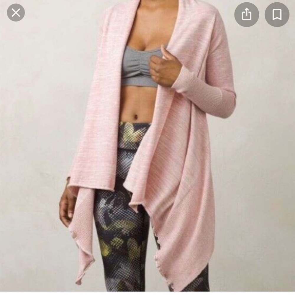 Prana‎ Pink Blush Loveland Wrap Cardigan Sweater Size Small